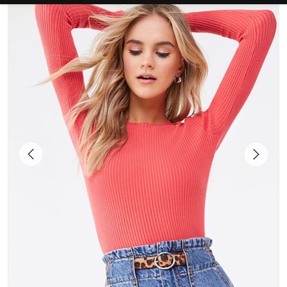 Forever21 Long Sleeve Ribbed Sweater